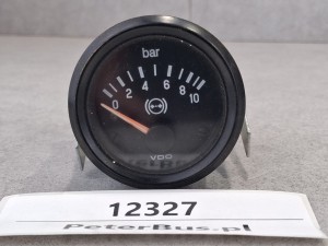 Wskaźnik ciśnienia układu pneumatycznego, VDO nr 350 040 011, dwie wsuwki, 10 bar, Autosan Ramzes, nr 350040011