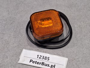 Obrysówka LED kwadratowa, wymiary 6 x 6 cm, pomarańczowa, lampa obrysowa autobusu