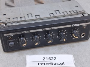 Wzmacniacz autobusowy, panel sterowania dźwiękiem Eltra PMB 2x30B, radio, video, mikrofon,  wyjście na mikrofon - UWAGA - uszkodzony