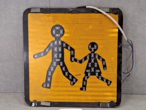Tablica LED uwaga dzieci, pomarańczowa, odblask