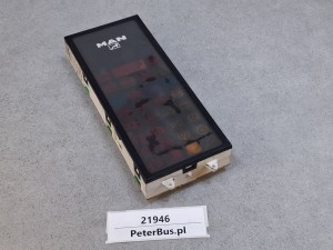 Zestaw kontrolek deski rozdzielczej, pulpitu autobusu MAN, kontrolki informacyjne, ostrzegawcze, 81.25210.6074, nr 231.105/007/002 