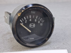 Wskaźnik ciśnienia układu pneumatycznego, VDO nr 350 040 011, dwie wsuwki, 10 bar, Autosan Ramzes, nr 350040011, BOVA Futura EURO 3, 10-184 OHM, 24V, zakres skala 0-10 bar