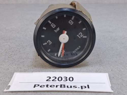 22030, Wskaźnik ciśnienia układu pneumatycznego, SETRA S 315, IVEKA 12 bar, nr 634 060 1028, nr 7.721.029.000, typ 634.060 (1).jpg
