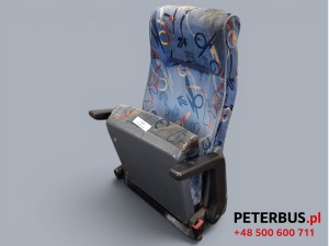 Fotel pilota, drugiego kierowcy AUTOSAN Cezar, Lider, składane siedzisko, dwa podłokietniki, używany