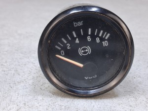Wskaźnik ciśnienia układu pneumatycznego, VDO nr 350 040 011, dwie wsuwki, 10 bar, Autosan Ramzes, nr 350040011, BOVA Futura EURO 3, 10-184 OHM, 24V, zakres skala 0-10 bar