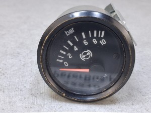 Wskaźnik ciśnienia układu pneumatycznego, VDO nr 350 040 011, dwie wsuwki, 10 bar, Autosan Ramzes, nr 350040011, BOVA Futura EURO 3, 10-184 ohm, 24V, zakres skala 0-10 bar 