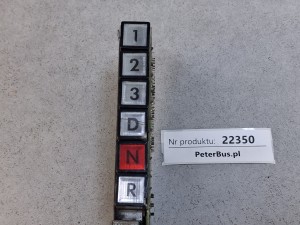 Selektor VOITH 56.4885.12, klawisze zmiany biegów 123DNR, pionowe ułożenie, wiązka nr 124-084, kostka na 14 PINów, płytka nr BPM T106 94V-0
