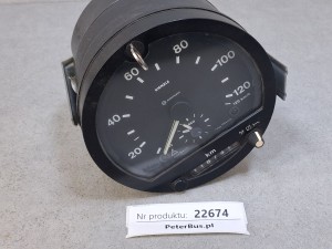 Tachograf analogowy Siemens VDO typ 1318.24, na kluczyk, rok produkcji 2001, zasilanie 24V, z zegarkiem czasu, V max 125 kmh