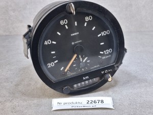 Tachograf analogowy Siemens VDO typ 1318.24, na kluczyk, okrągły, rok produkcji 2003, zasilanie 24V, z zegarkiem czasu, V max 125 kmh