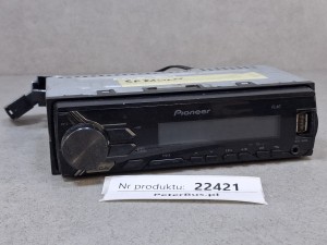 Radioodtwarzacz Pioneer MVH-190UBG, Radio AM/FM, USB, Aux-in, wraz z okablowaniem, 2 wtyczki, sprawdzony - sprawny, gotowy do pracy