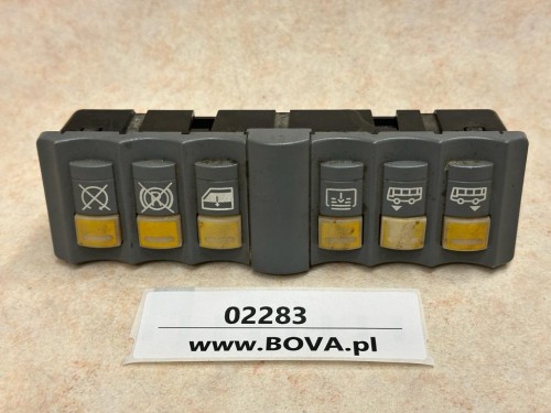 02283a, Zestaw 6 klawiszy pulpitu NEOPLAN - opuszczanie szyby kierowcy, poziomowanie wysokości nadwozia, nr VDO 1368 (4).jpeg