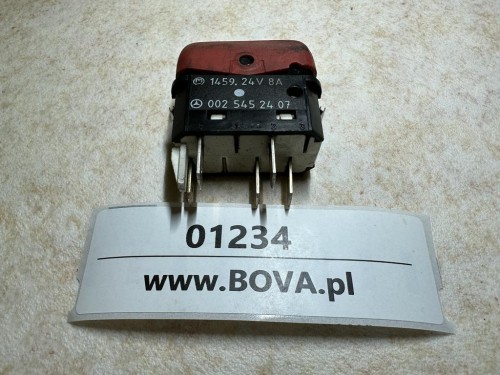 01234, Klawisz, włącznik, przycisk pulpitu autobusu, Mercedes nr 1459.24V, 002 545 24 07, otwieranie drzwi przednich  (1).jpg