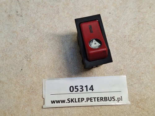 05314, Klawisz, włącznik świateł awaryjnych, DAV nr 24 602, czerwony klawisz z symbolem trójkąta (5).jpg
