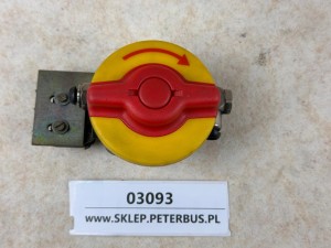 Zawór otwierania, zamykania drzwi, Knorr-Bremse 0 484 351 012, SETRA, czerwone pokrętło 