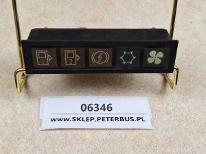 Kontrolki pulpitu autobusu IVECO, 5 kontrolek, otwieranie drzwi, klimatyzacja, nawiewy, hamulec dodatkowy