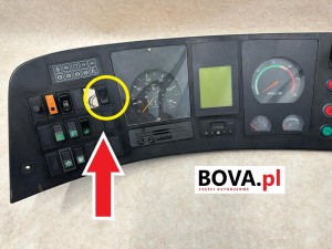 Klawisz z suwakiem na desce rozdzielczej, pulpicie autobusu EOS Coach