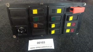 Zestaw przycisków pulpitu TEMSA Safari, sterowanie lusterek, włącznik prądu