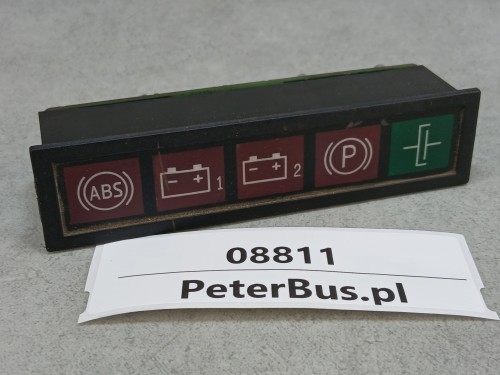08811, Kontrolki świetlne deski rozdzielczej autobusu, 5 kontrolek DAV, ABS, ładowanie, akumulator, hamulec ręczny (4).jpg