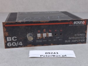 Wzmacniacz mikrofonów, 2 wejścia na mikrofony na 4 PINy, MIC 1, MIC 2, RADIO, BUS, AUX, ELMET, ELSOUND BC 60/4 - GWARANCJA 100%  sprawności