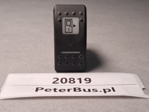 Przycisk, klawisz otwierania - zamykania drzwi przednich autobusu BOVA EURO 3, FUTURA, symbol drzwi, cyfra 1,  7 PINów