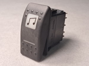 Klawisz, przycisk, włącznik kokpitu BOVA Futura EURO 3, FHD, FLD, symbol nuty, muzyka, radio, 10 PINów