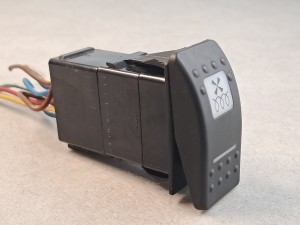 Klawisz, włącznik, przycisk BOVA FHD, FLD, EURO 3, włącznik klimatyzacji i ogrzewania, symbol wiatrak i spirala, CARLSWITCH