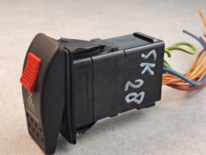 Klawisz, włącznik, przycisk BOVA FHD, FLD, EURO 3, włącznik klimatyzacji i ogrzewania, symbol wiatrak i spirala, CARLSWITCH, dodatkowy czerwony suwak