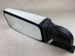 Lusterko zewnętrzne, lewe, krótkie, montowane przy słupku, białe, VAN Hool 