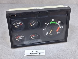 VDO 3 032 614, nr 110.008/444/029, deska rozdzielcza autobusu VOLVO Berkhof, zegary, 5 zegarów, obrotomierz, wskaźnik poziomu paliwa, wskaźnik temperatury, wskaźniki ciśnienia