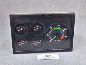 VDO 3 032 614, nr 110.008/444/029, deska rozdzielcza autobusu VOLVO Berkhof, zegary, 5 zegarów, obrotomierz, wskaźnik poziomu paliwa, wskaźnik temperatury, wskaźniki ciśnienia 